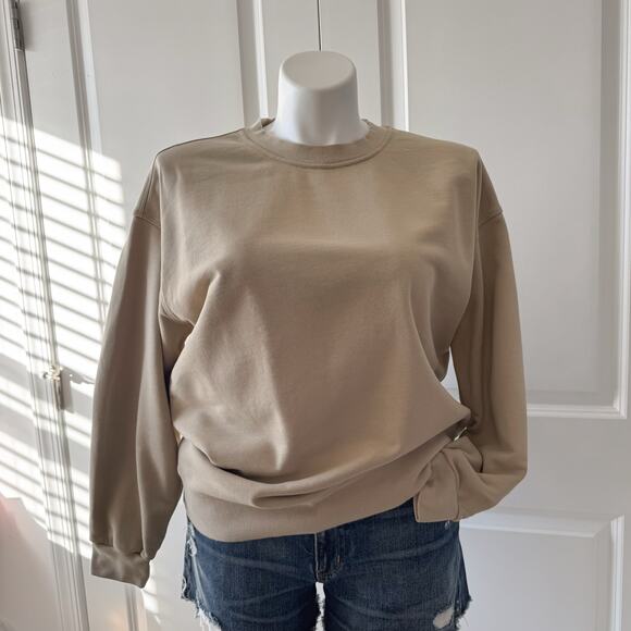 Lululemon Perfectly Oversized Crew Trench Tan Beige Sweatshirt Women’s Size 8 - Picture 3 of 10